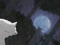 księżyc, wściekły, wilk, Wolfs Rain