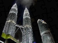 Kuala Lumpur, Petronas Towers, Nocą