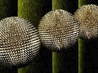 Kule, Abstrakcja, Metaliczne, Grafika 3D