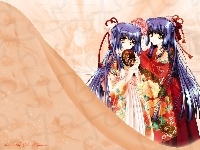 kwiat, Cg Art, kimono, dziewczyny