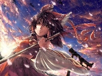 Kwiatów, Touhou, Kobieta, Płatki, Katana