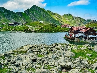 Domy, Góry Fogaraskie, Rumunia, Jezioro, Kamienie, Balea Lake