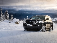 2016, Czarna, Toyota Land Cruiser, Zima
