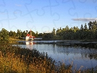 Las, Rzeka, Budynek, Trawy