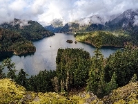 Las, Góry, Chmury, Jezioro