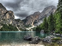 Las, Góry, Chmury, Jezioro