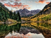 Las, Góry, Jezioro, Odbicie