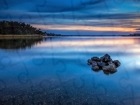 Jezioro, Las, Kamienie