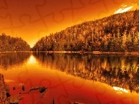 Jezioro, Las, Niebo
