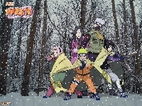 las, Naruto, ludzie, śnieg