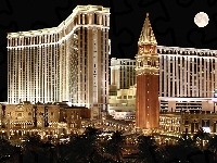 Las Vegas, Miasto, Nocą, Stany Zjednoczone