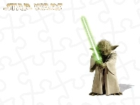 laser, białe tło, Star Wars, Yoda