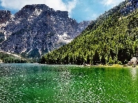 Kościółek, Lasy, Włochy, Góry, Jezioro, Lago di Carezza