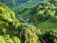 Łąki, Droga, Góry, Lasy, Osada