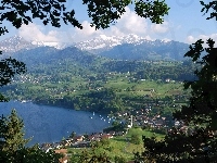 Lasy, Panorama, Jezioro, Góry, Kurort