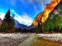 Lasy, Kalifornia, Rzeka, Góry, Yosemite