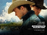 Heath Ledger, chmury, Brokeback Mountain, Jake Gyllenhaal, góry