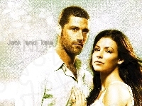 Evangeline Lilly, Filmy Lost, Matthew Fox, przytuleni