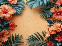 Liście, Hibiskus, Kwiat