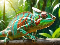 Liście, Kameleon, Zielony