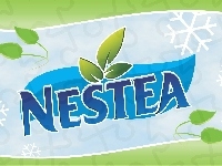 Listki, Nestea, Niebieskie, Tło, Napis