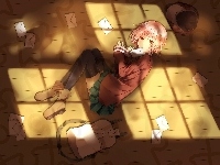 Listy, Dziewczyna, Podłoga, Anime