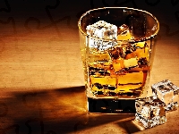 Kostki, Szklaneczka, Whisky, Lodu
