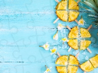 Plumeria, Ananas, Kwiaty, Lodu, Ćwiartki, Plastry, Kostki