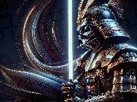 Lord Darth Vader, Samuraj, Grafika, Zbroja, Star Wars, Miecz