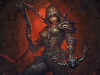 Łowca demonów, Gra, Kobieta, Kusze, Postać, Diablo Immortal, Zbroja