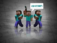 Ludzie, Odblask, Minecraft, Steve, Kilof