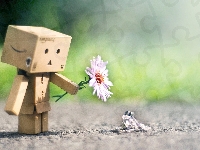 Danbo, Ludzik, Kartonowy, Kwiat, Żaba