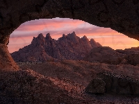 Afryka, Skały, Namibia, Łuk skalny, Góry