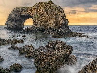 Łuk, Hrabstwo Donegal, Irlandia, Morze, Great Pollet Arch, Skały