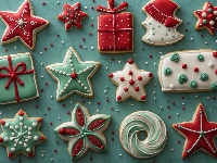 Pierniki, Kolorowe, Ciasteczka, Lukrowane