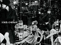 płaszcz, lustro, Dolce And Gabbana, kobiety, futro
