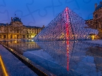 Pałac, Piramida, Francja, Paryż, Muzeum Luwr