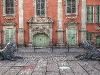 Posągi, Gdańsk, Kamienica, Lwy