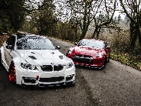 Czerwony, Białe, BMW M3 E92, Nissan GTR