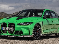 Przód, Zielone, BMW M3 CS, Bok