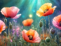 Maki, Papaver, Czerwone