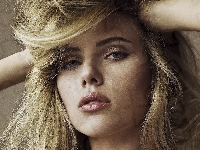 Spojrzenie, Makijaż, Blondynka, Scarlett Johansson