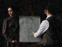 Malarz, Portret, Kobieta, Rysunek