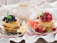 Maliny, Naleśniki, Owoce, Borówki