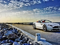 Kamienie, V8, Aston Martin, Vantage, Morze, Droga