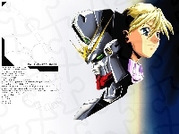 maska, Gundam Wing, twarz