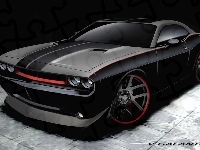 Mat, Czarny, Dodge Challenger