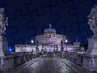 Most św. Anioła, Włochy, Zamek Świętego Anioła, Figury, Mauzoleum Hadriana, Rzym, Ponte San Angelo
