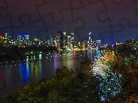 Melbourne, Miasto Nocą, Rzeka, Australia