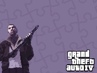 mężczyzna, Gta 4, postać, broń